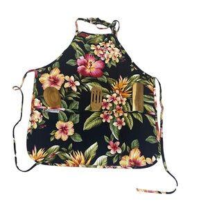 Apron Hibiscus Hawaiian Design Kids. 3 Front Pockets. Like new. By Local Design